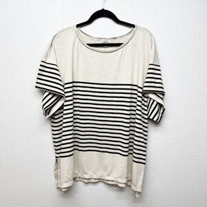 Max Studio Striped Sweater Top Womens 3X Casual Workwear Neutral Modest Stretch